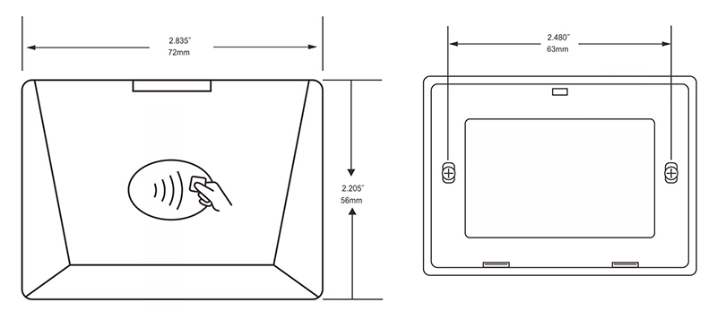 门禁读卡器尺寸图 门禁读卡器尺寸图