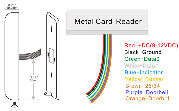 Metal RFID Card Reader Wiring diagram Metal RFID Card Reader Wiring diagram