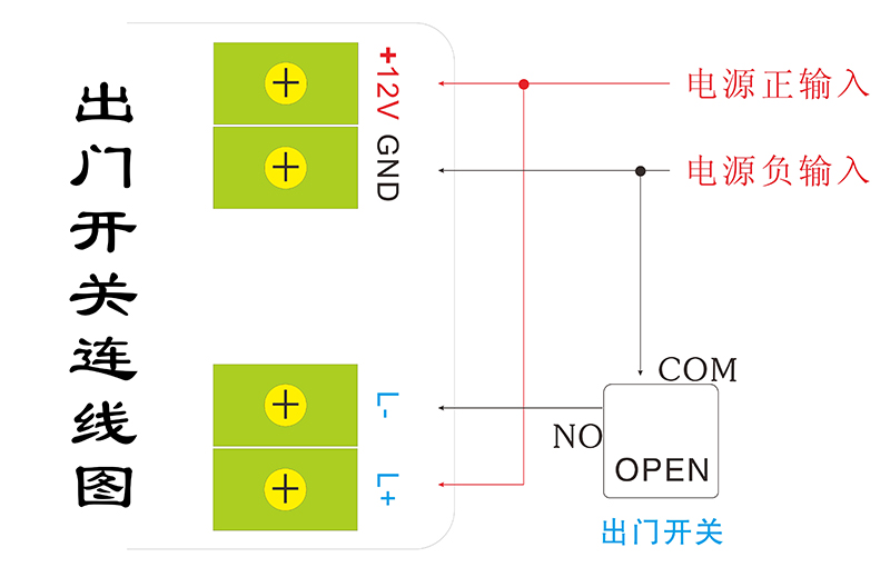 刷卡锁出门开关连线图 刷卡锁出门开关连线图