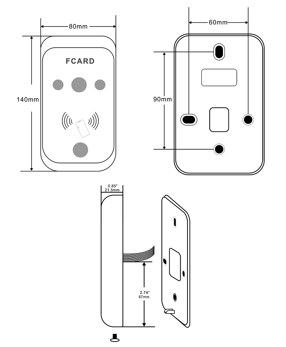 二维码读卡器尺寸图 二维码读卡器尺寸图